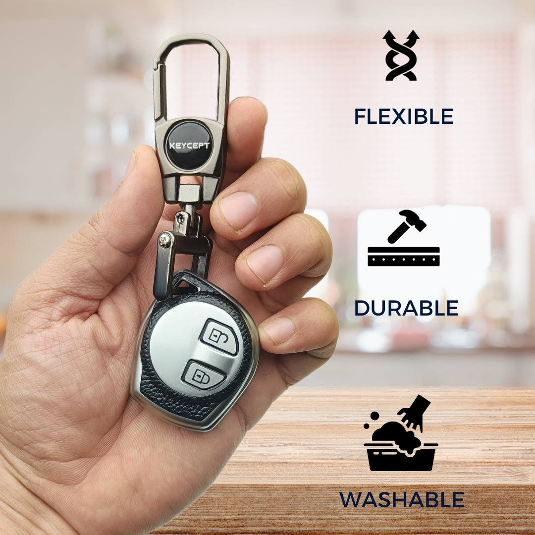 Suzuki TPU Leather Key Cover with Keychain (Type 2)