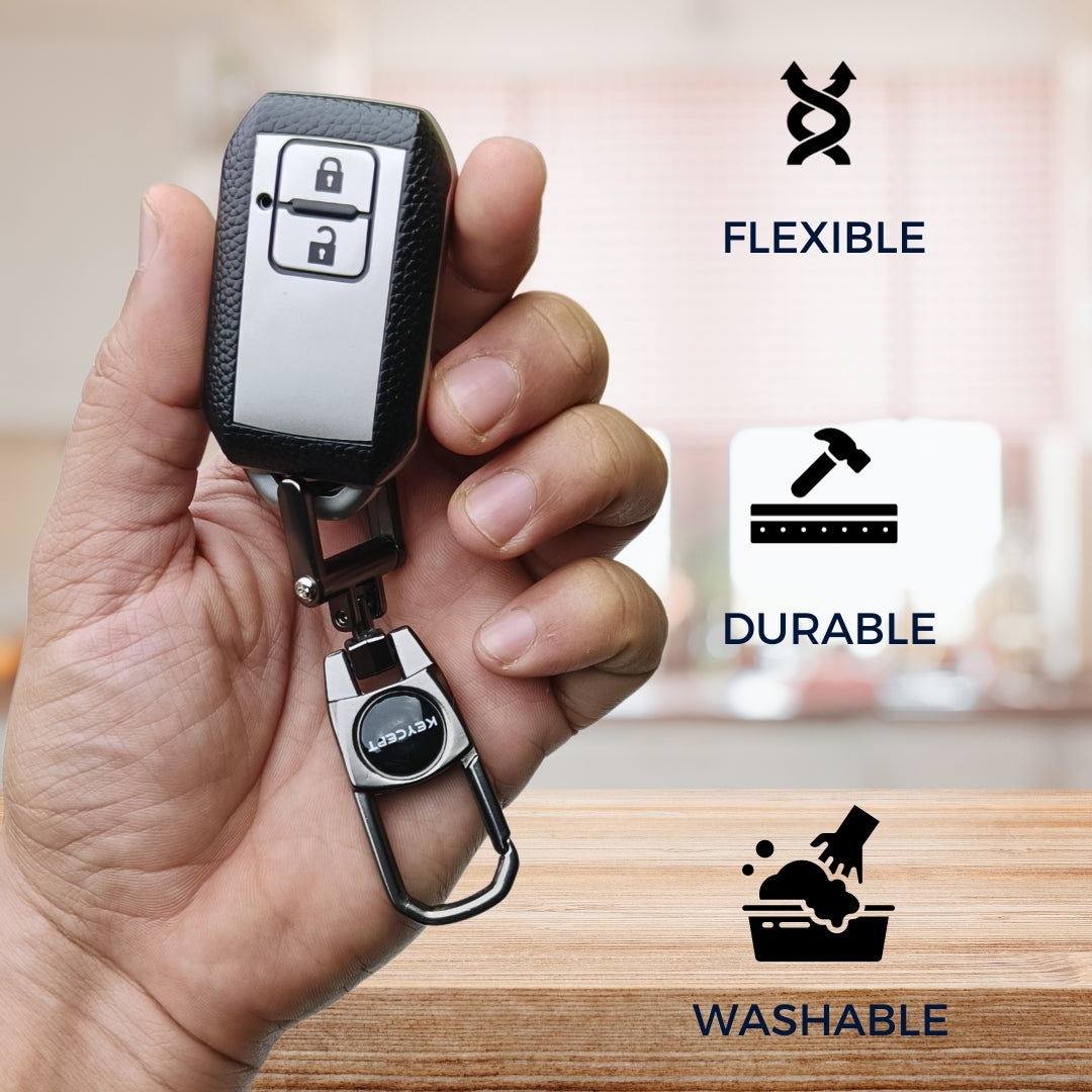 Suzuki TPU Leather Key Cover with Keychain. (Type 2)