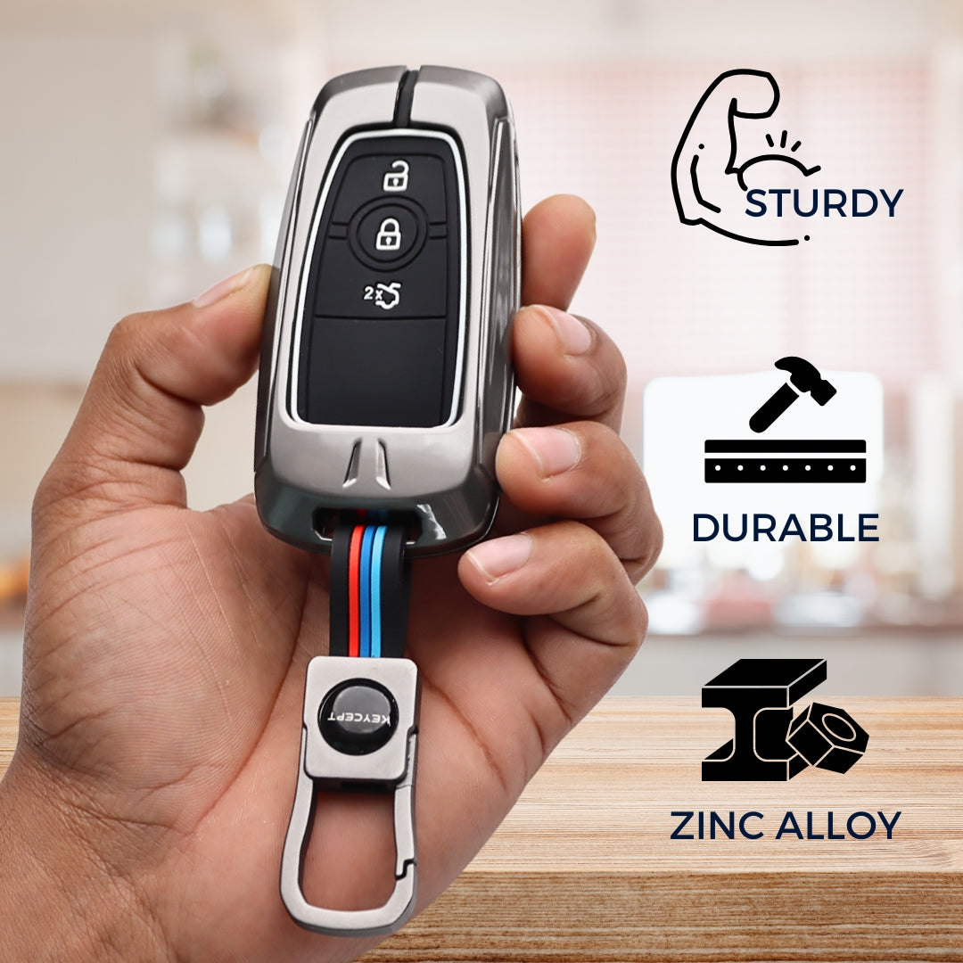 Ford Metal Alloy Key Cover with Keychain (Type M1).