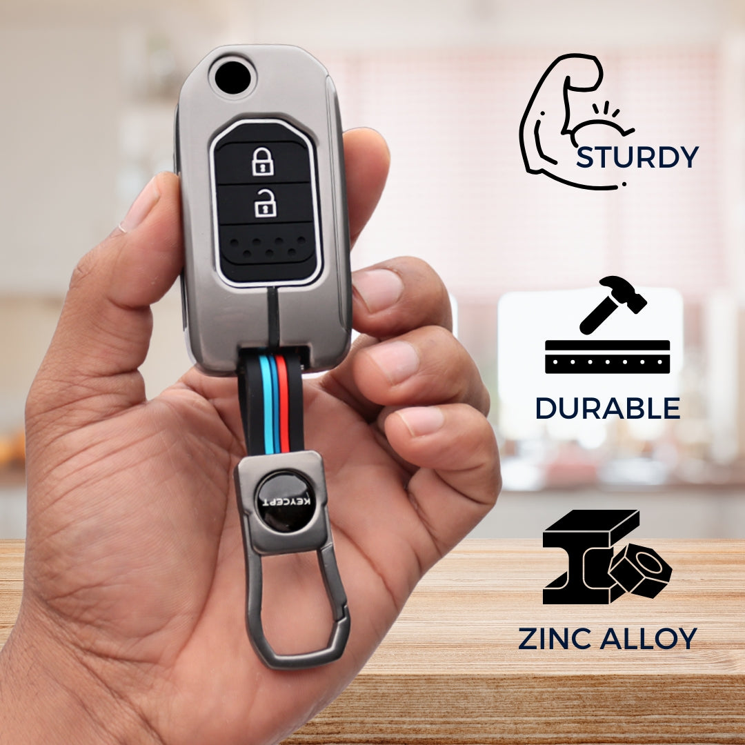 Honda Metal Alloy Key Cover with Keychain (Type M1)