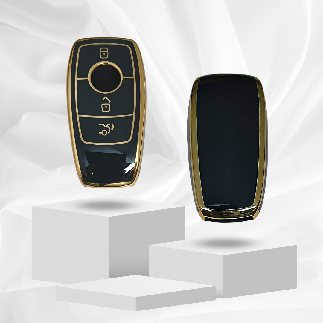 Mercedes Benz Gold Line TPU Key Cover with Keychain (Type 2)