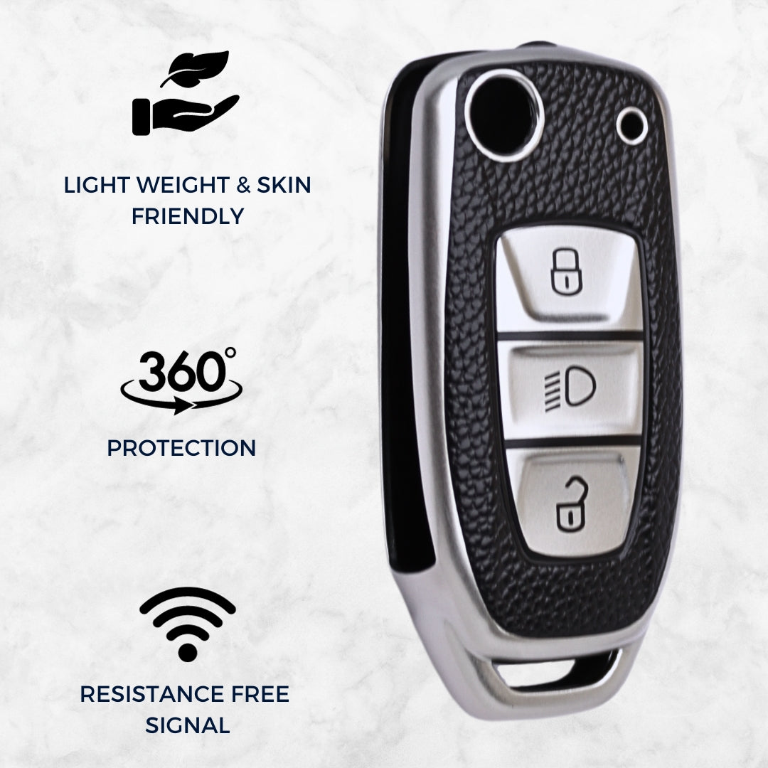 Tata TPU Leather Key Cover with Keychain (Type 2)