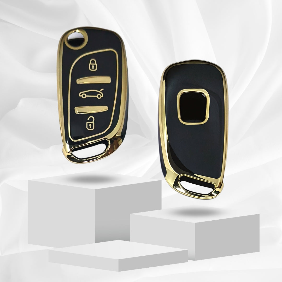 Universal Gold Line TPU Key Cover with Keychain (Type 2)