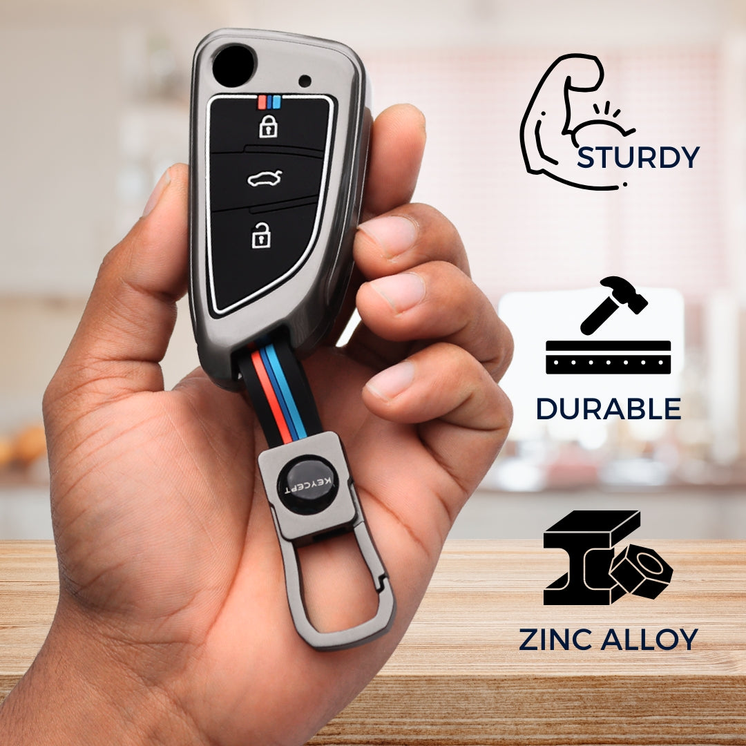 Universal Metal Key Cover with Keychain with Keychain (Type M1).
