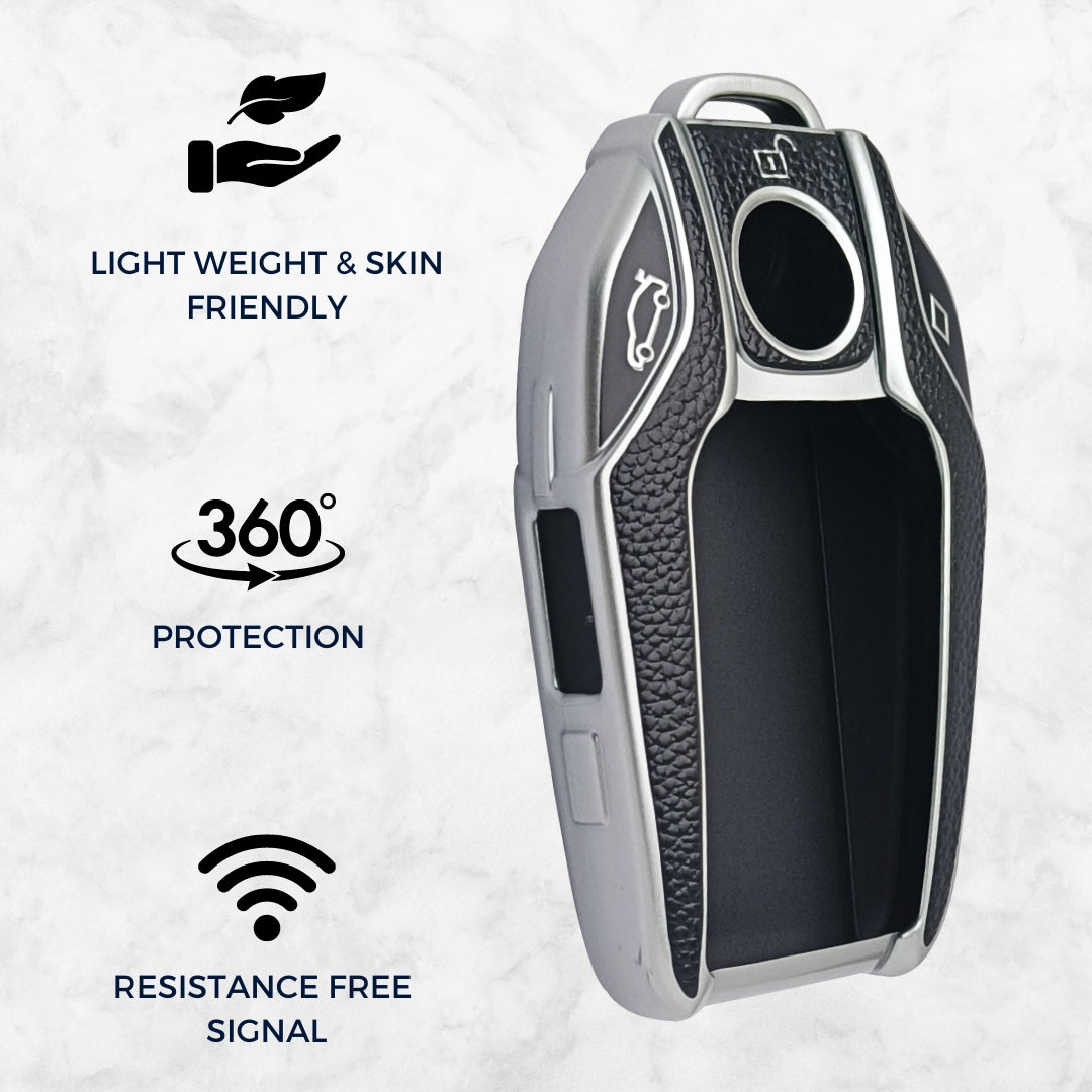 BMW TPU (Artificial) Leather Key Cover with Keychain. (Type 5)