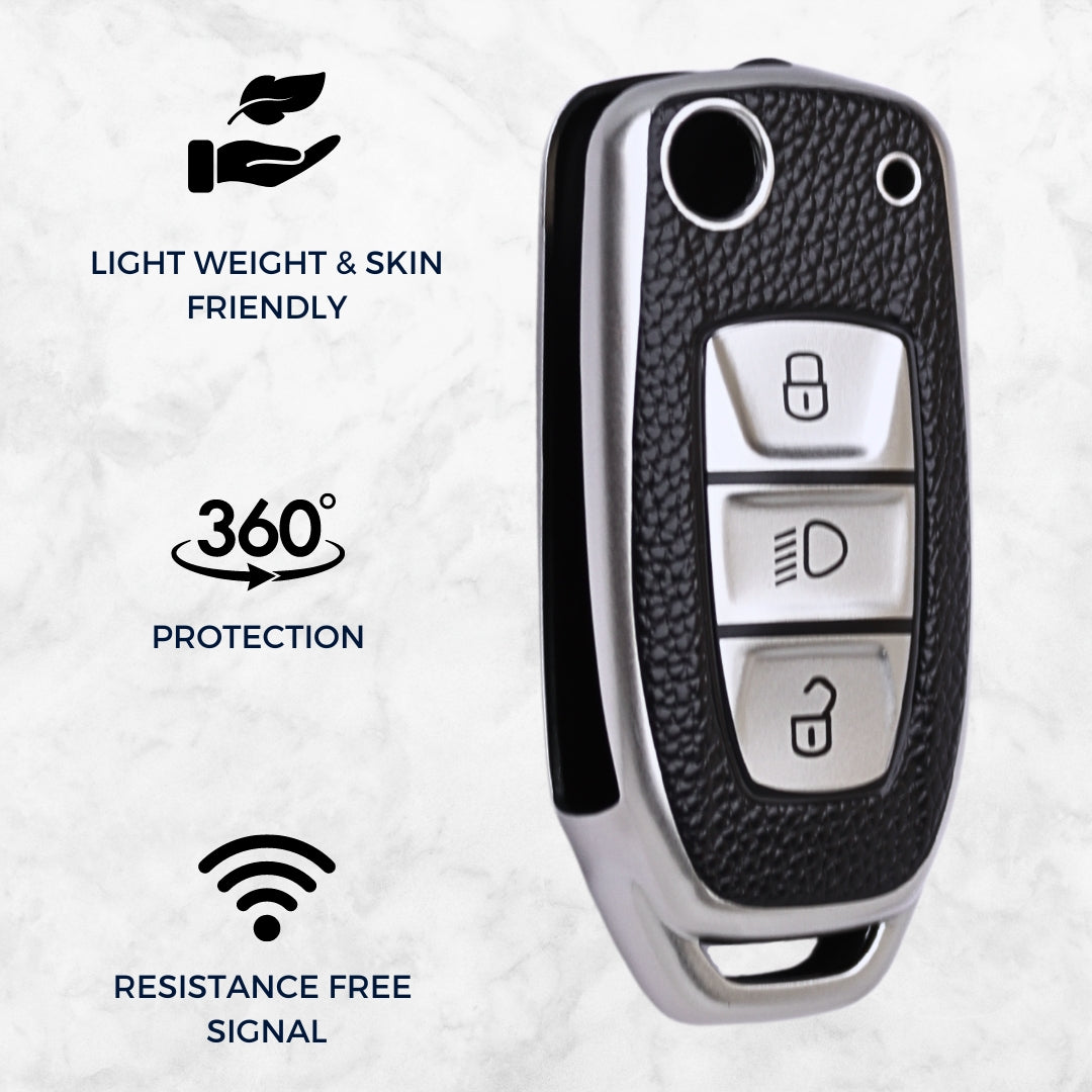 Tata TPU (Artificial) Leather Key Cover with Keychain (Type 6)