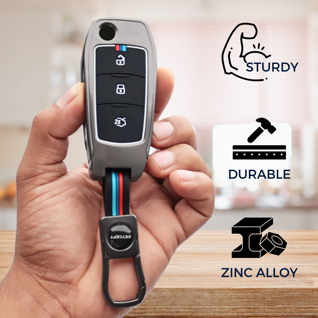 Ford Metal Alloy Key Cover with Keychain (Type M1)
