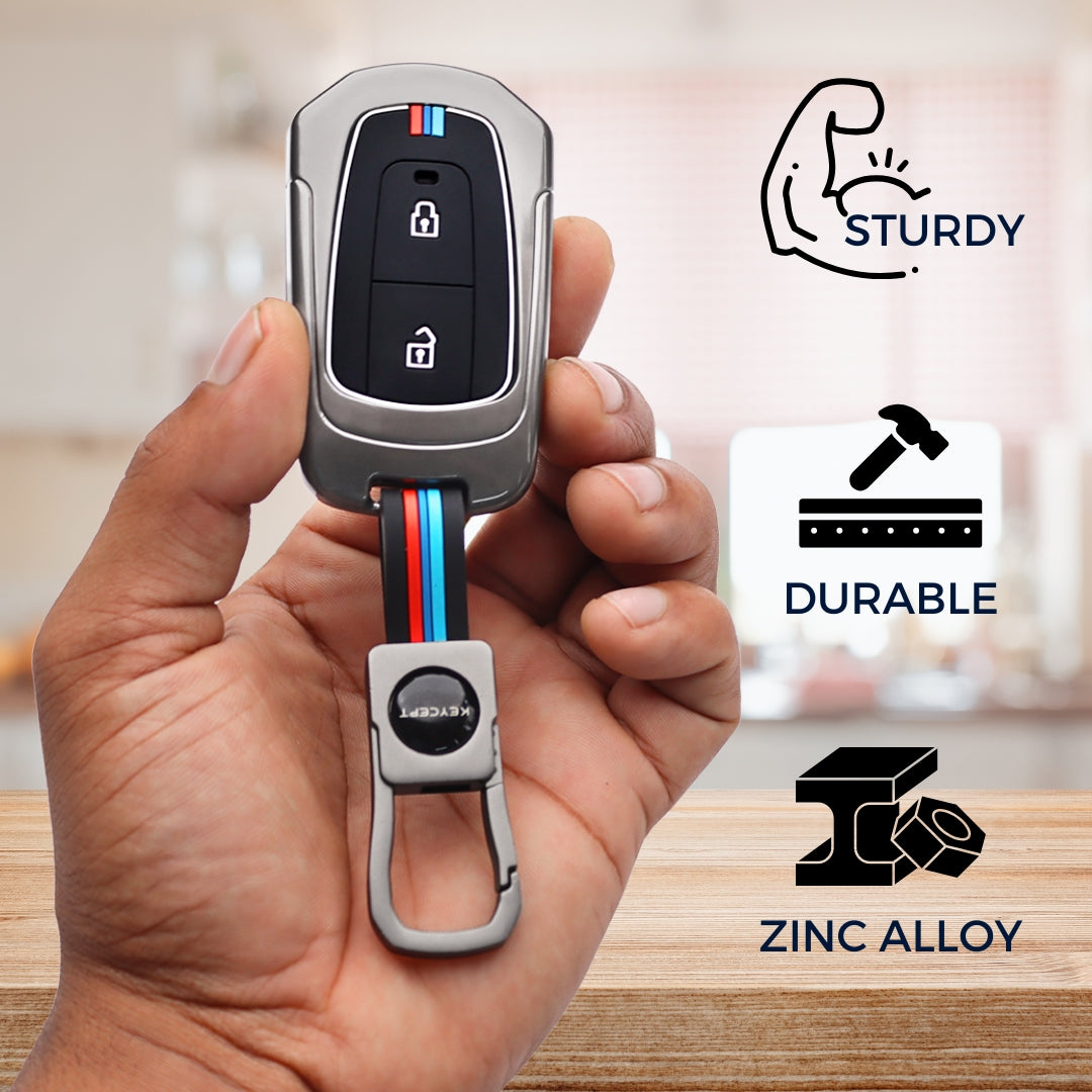 Tata Metal Alloy Key Cover with Keychain (Type M1).