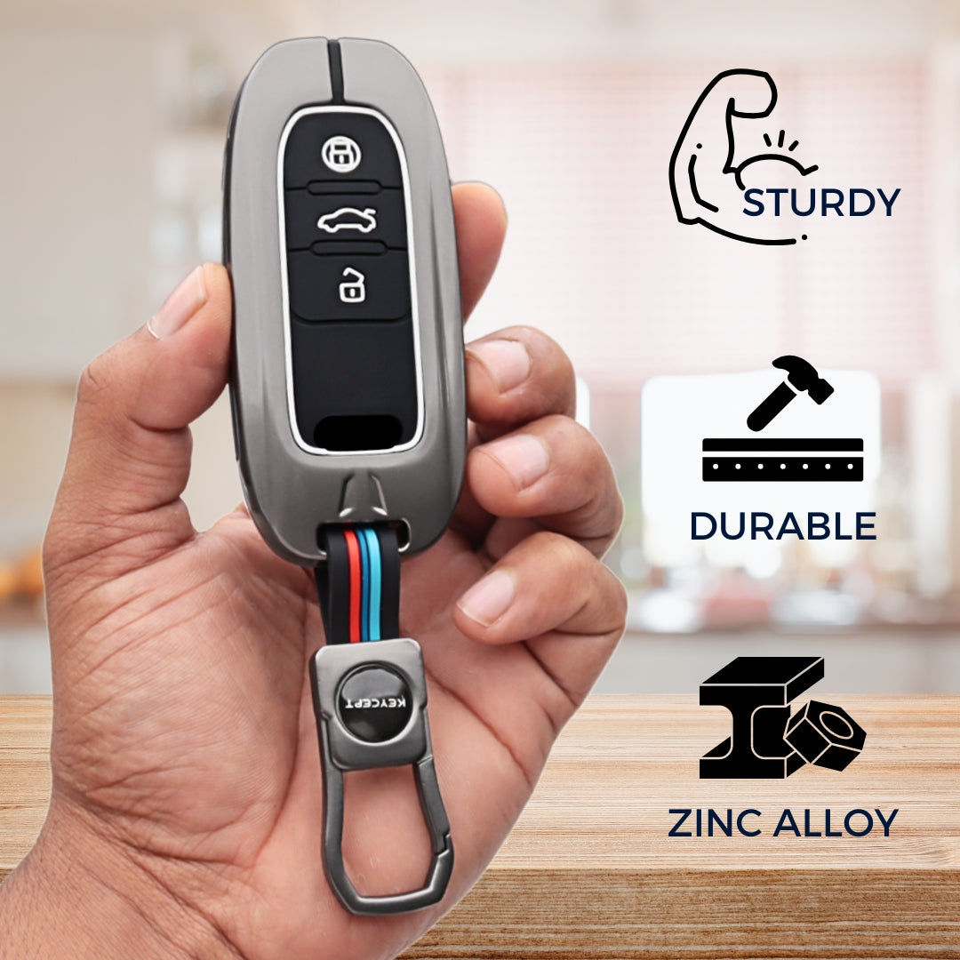 Audi Metal Alloy Key Cover with Keychain (Type M1)