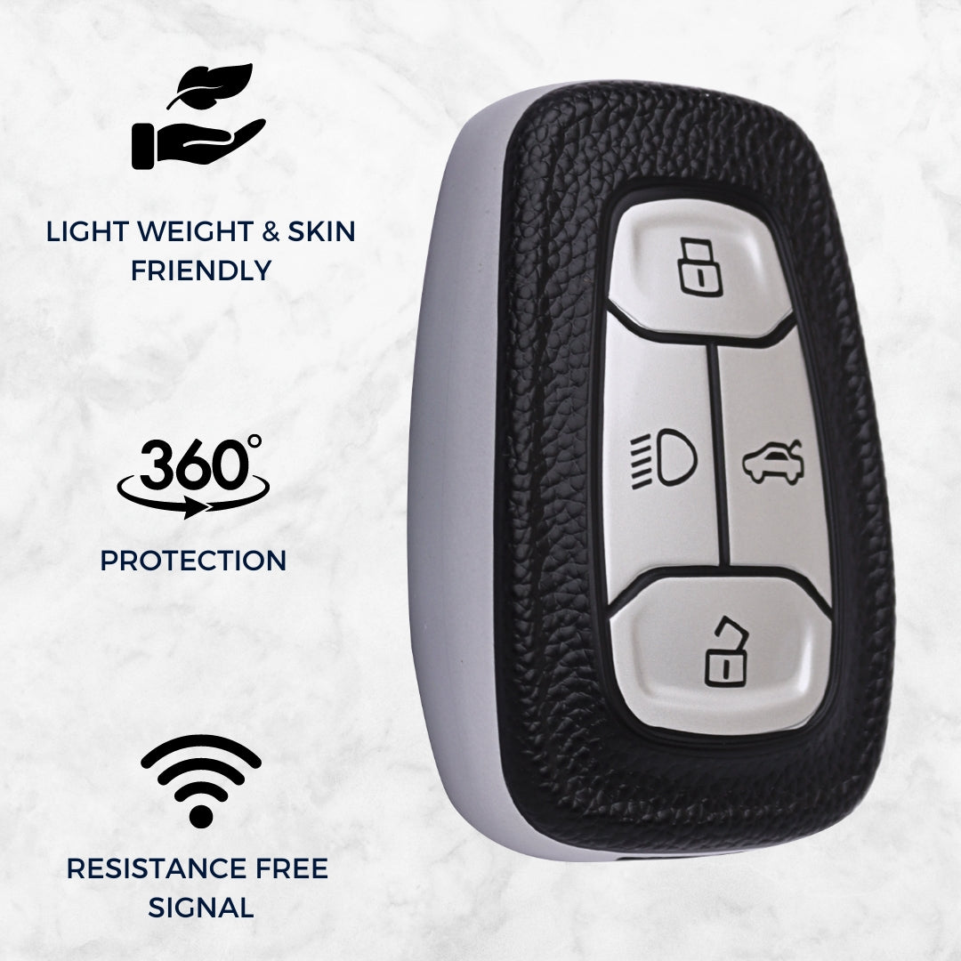 Tata TPU Leather (Artificial) Key Cover with Keychain (Type 6)