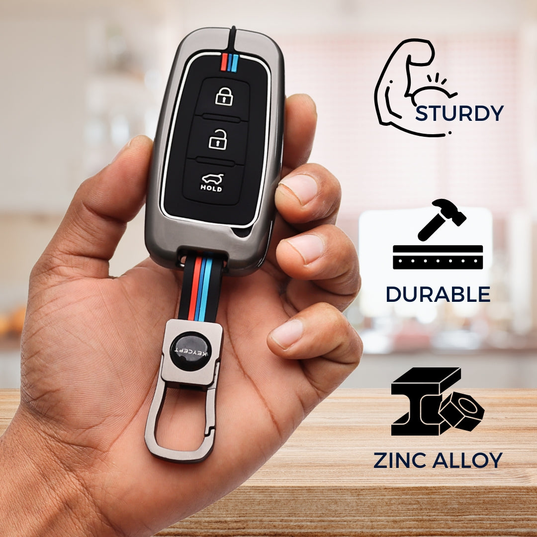 Hyundai Metal Key Cover with Keychain (Type M1)