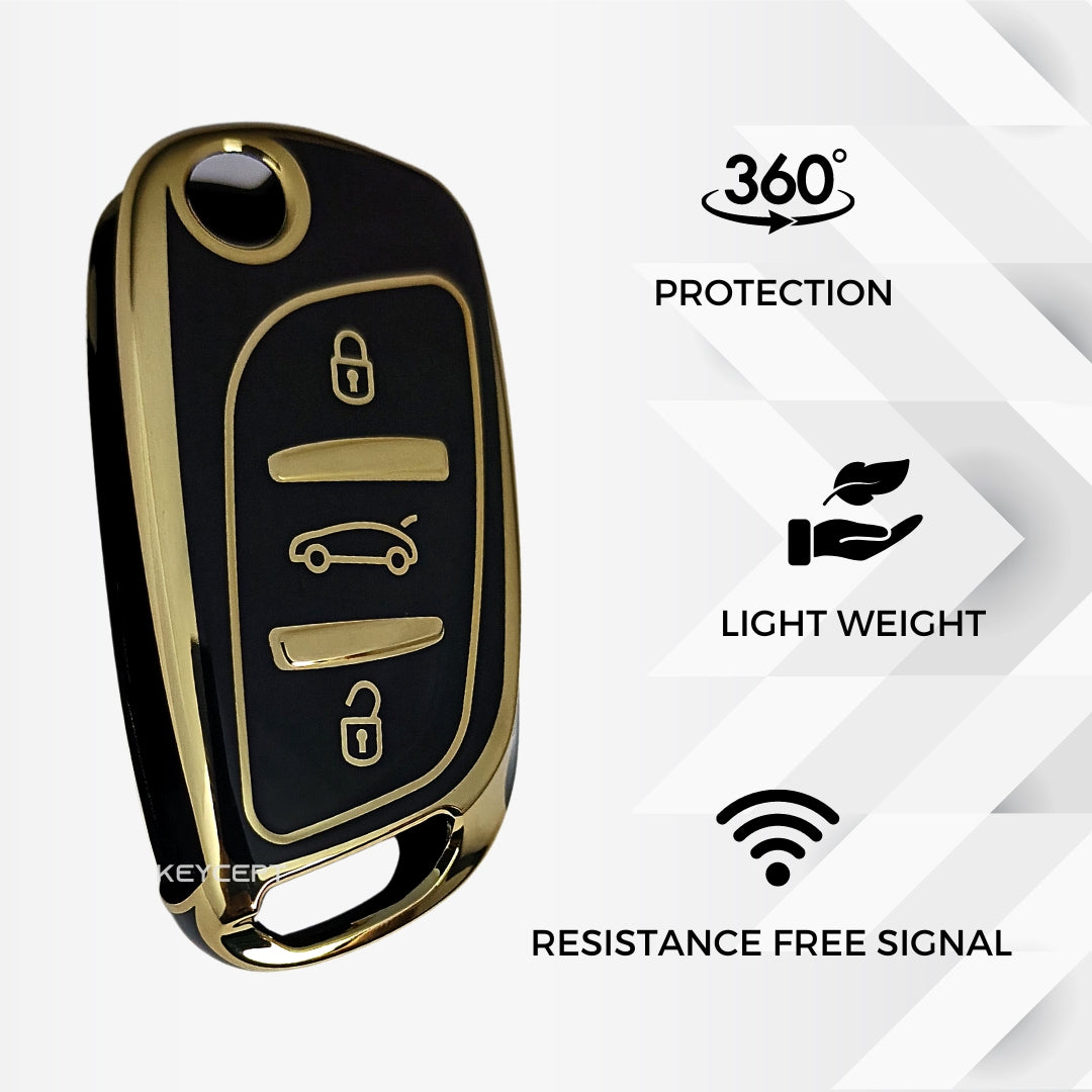 universal ds b11 flip tpu key cover case accessories keychain black gold