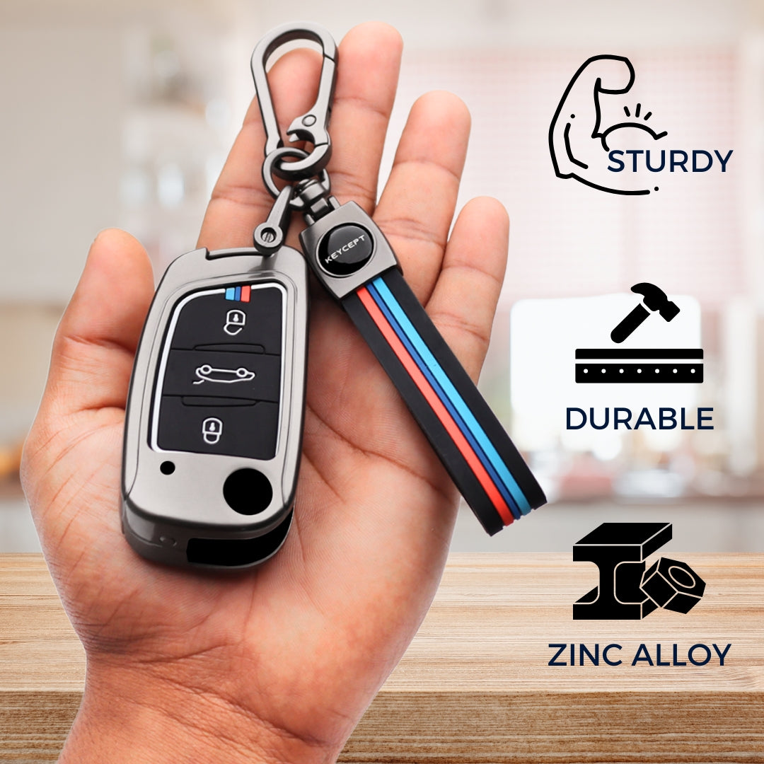 Universal Metal Alloy Key Cover with Keychain (Type M2)