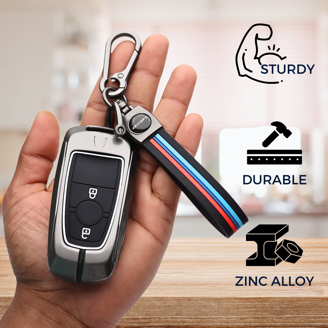 Ford Metal Alloy Key Cover With Keychain. (Type M2)
