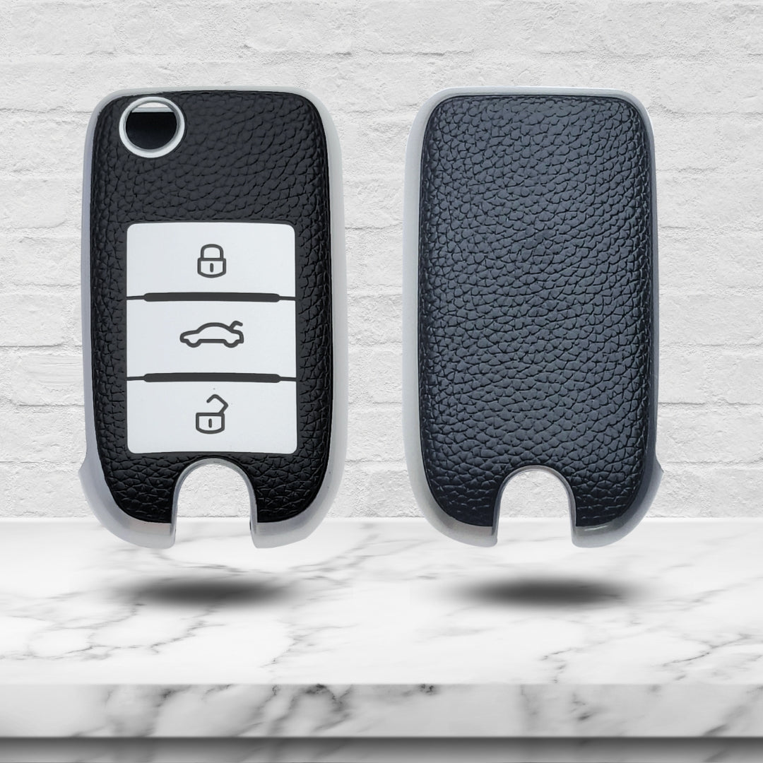 MG TPU (Artificial) Leather Key Cover with Keychain. (Type 6)