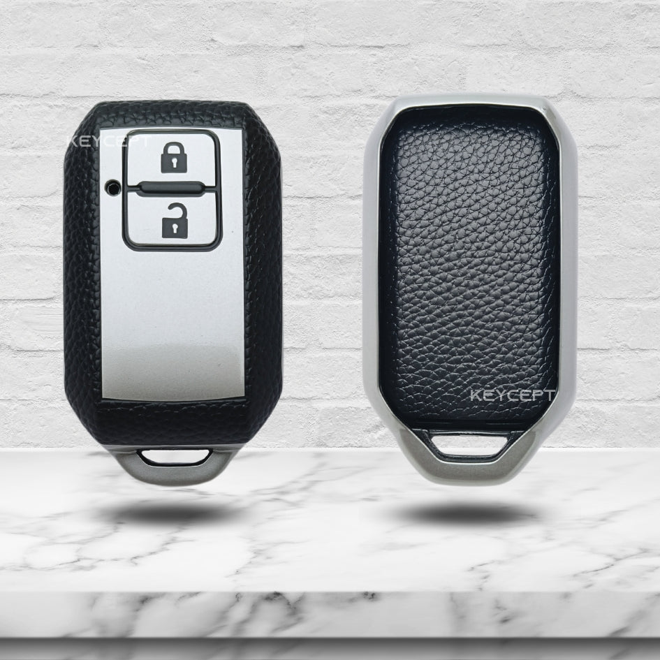 Suzuki TPU (Artificial) Leather Key Cover with Keychain (Type 4)