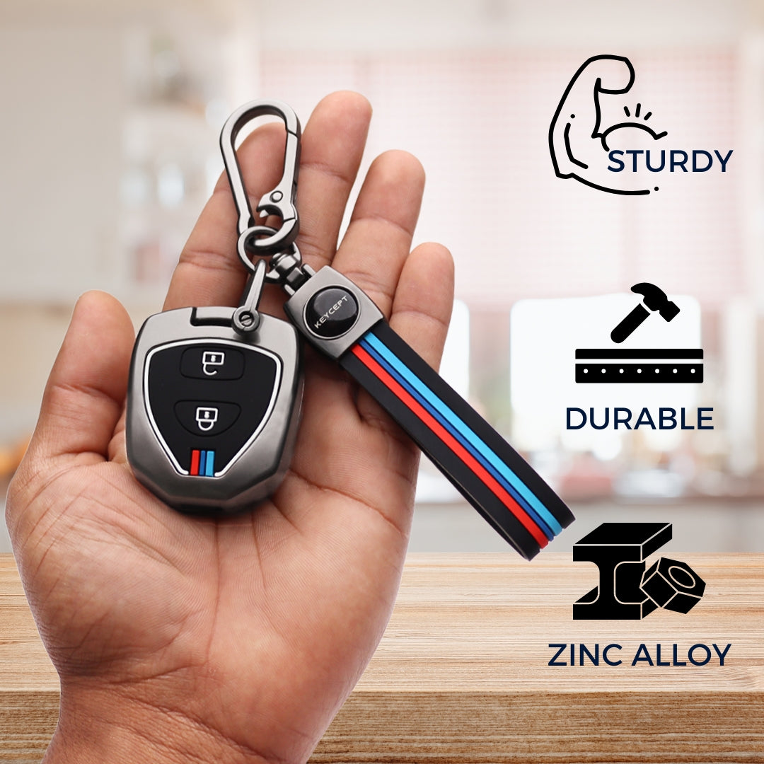Toyota Metal Alloy Key Cover with Keychain (Type M2).