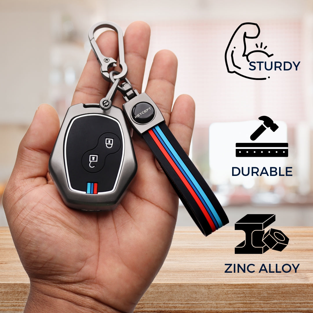Renault/ Nissan Metal Alloy Key Cover with Keychain (Type M2)