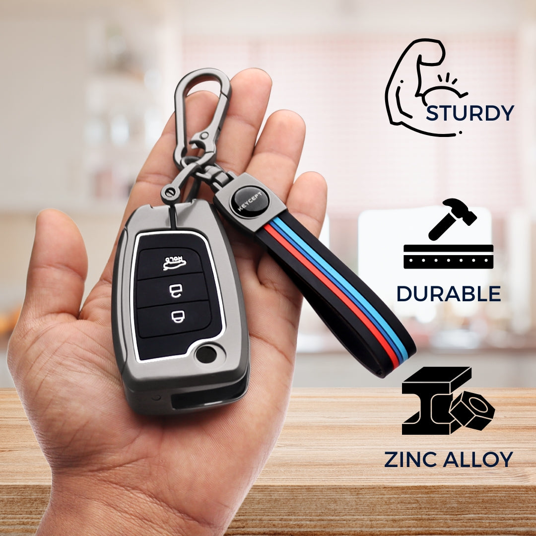 Hyundai Metal Key Cover with Keychain (Type M2).