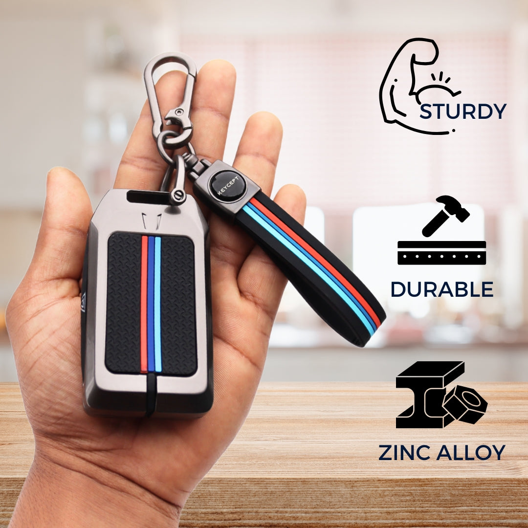 Volvo Metal Alloy Key Cover with Keychain (Type M2)