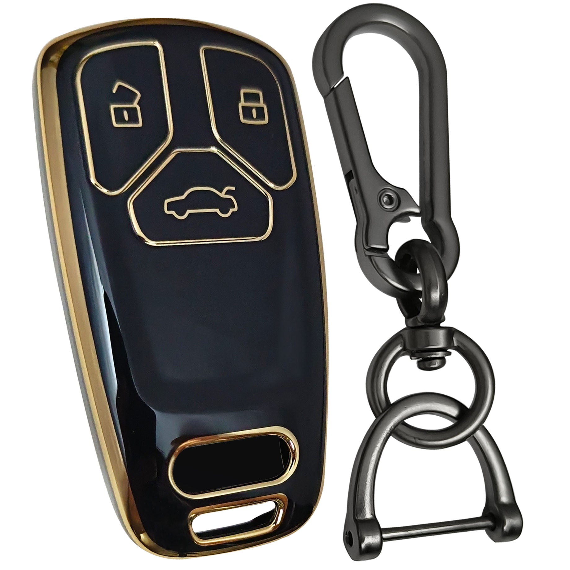 audi a4 a5 a7 a8 3b smart tpu black gold car key cover case accessories keychain