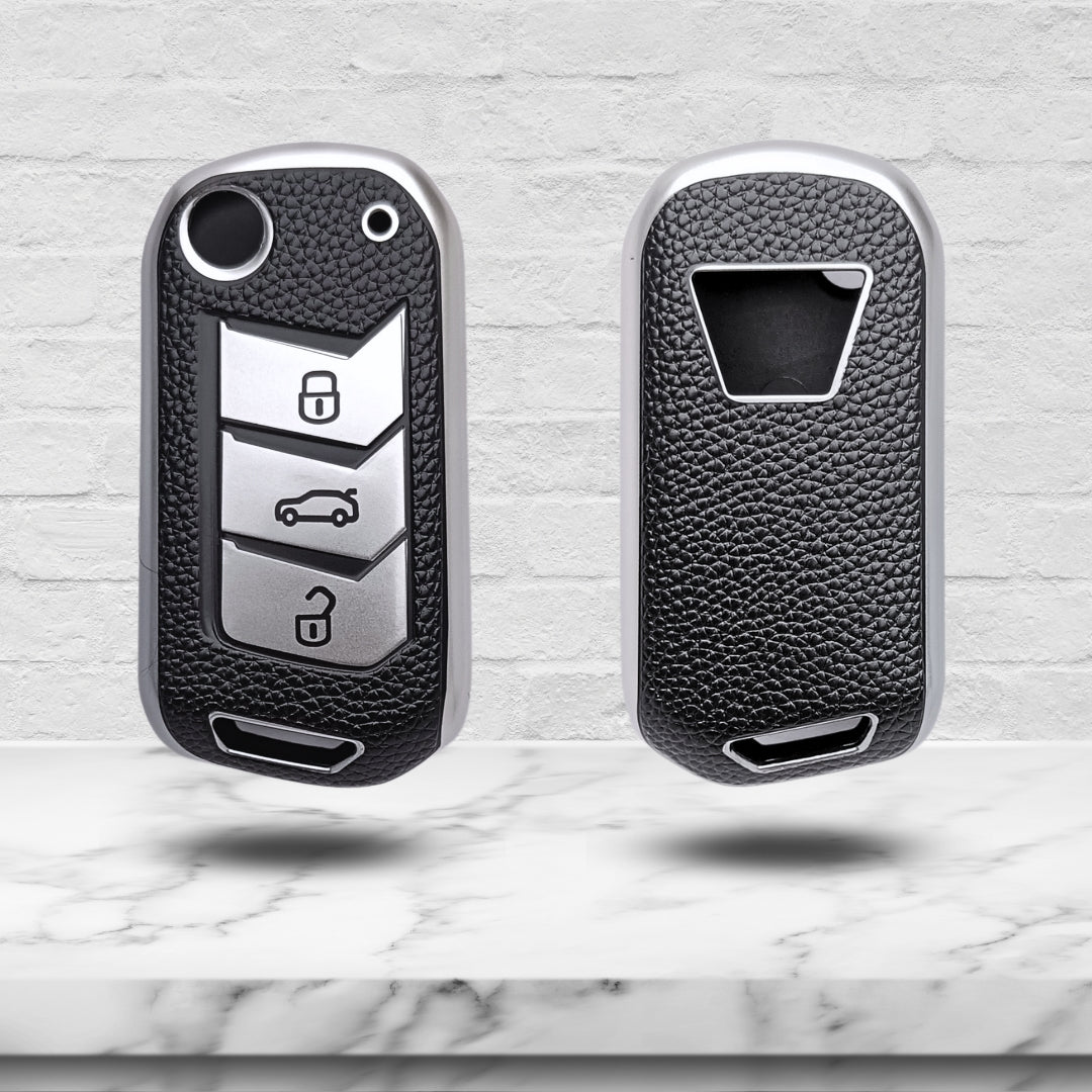 Mahindra TPU (Artificial) Leather Key Cover with Keychain. (Type 4)