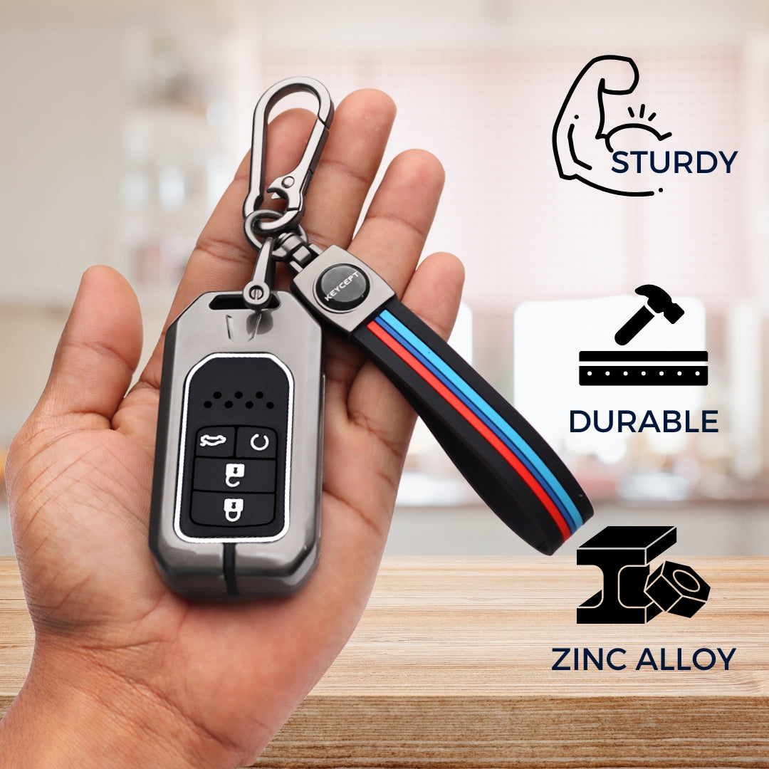 Honda Metal Alloy Key Cover with Keychain (Type M2)
