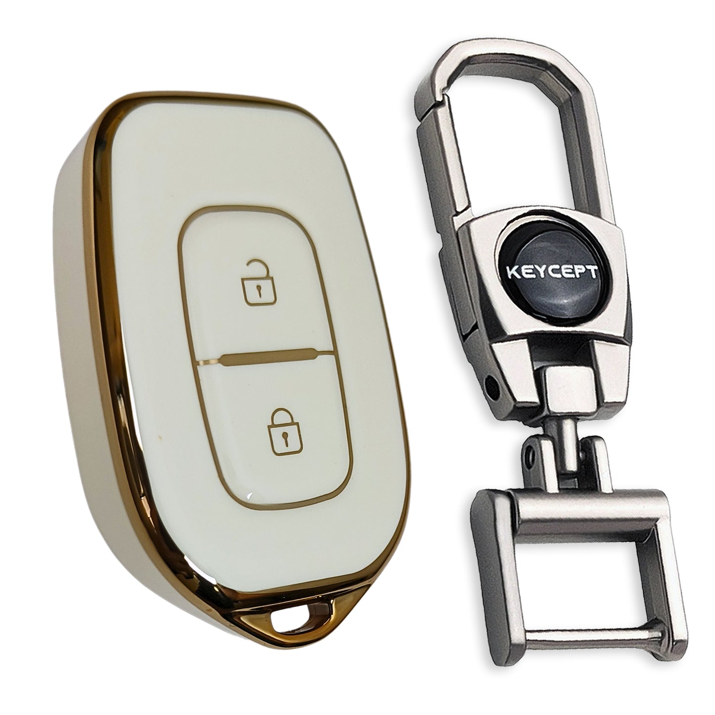 Renault Gold Line TPU Key Cover with Keychain (Type 2)