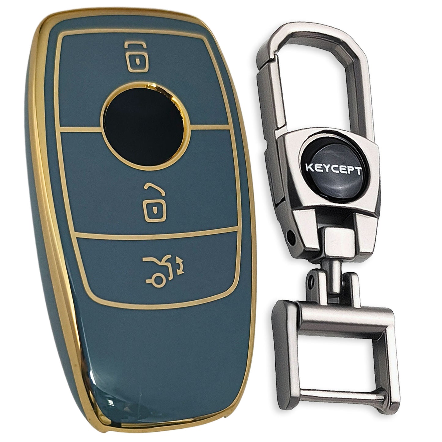 Mercedes Benz Gold Line TPU Key Cover with Keychain (Type 2)