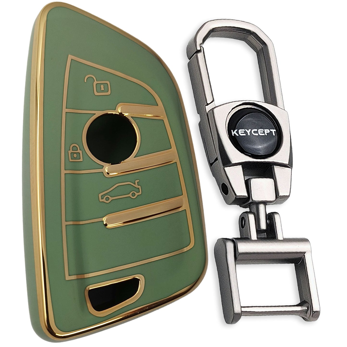 BMW Gold Line TPU Key Cover With Keychain (Type 2)