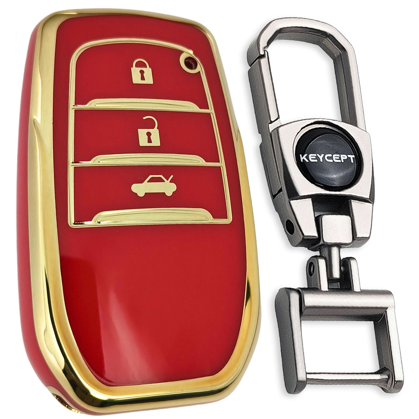 Toyota Gold Line TPU Key Cover with Keychain (Type 2)