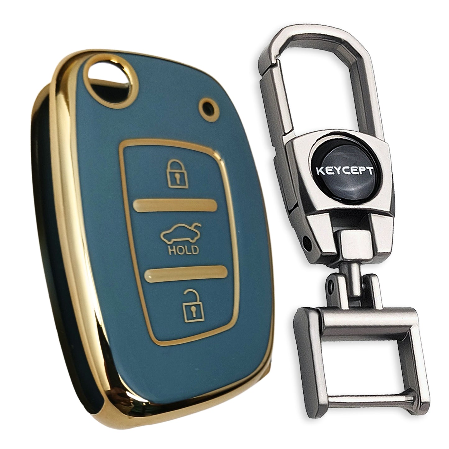 Gold Line TPU Key Cover with Keychain (Type 2)