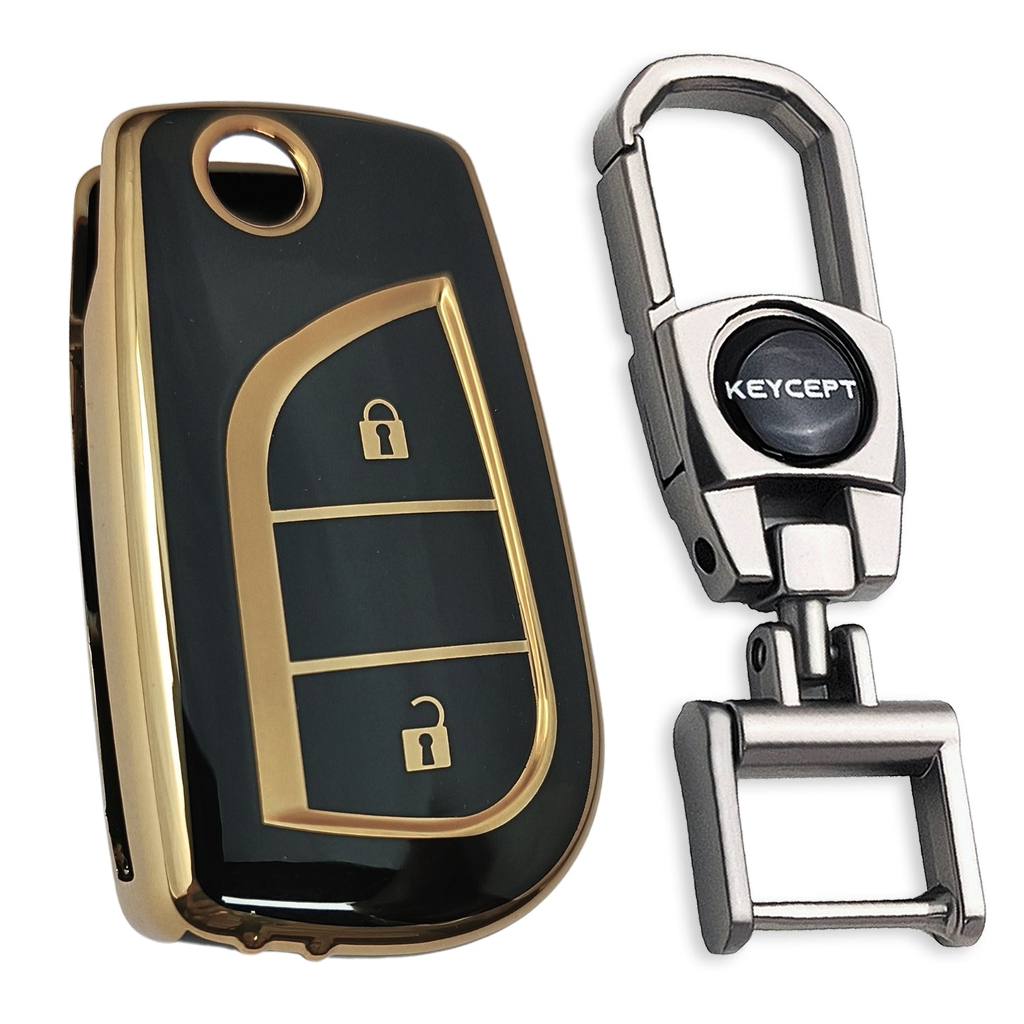 Toyota Gold Line TPU Key Cover with Keychain (Type 2)