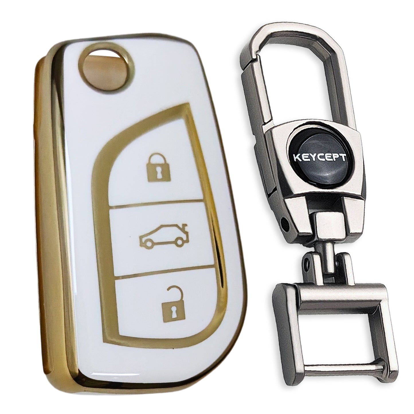 Toyota Gold Line TPU Key Cover with Keychain (Type 2)
