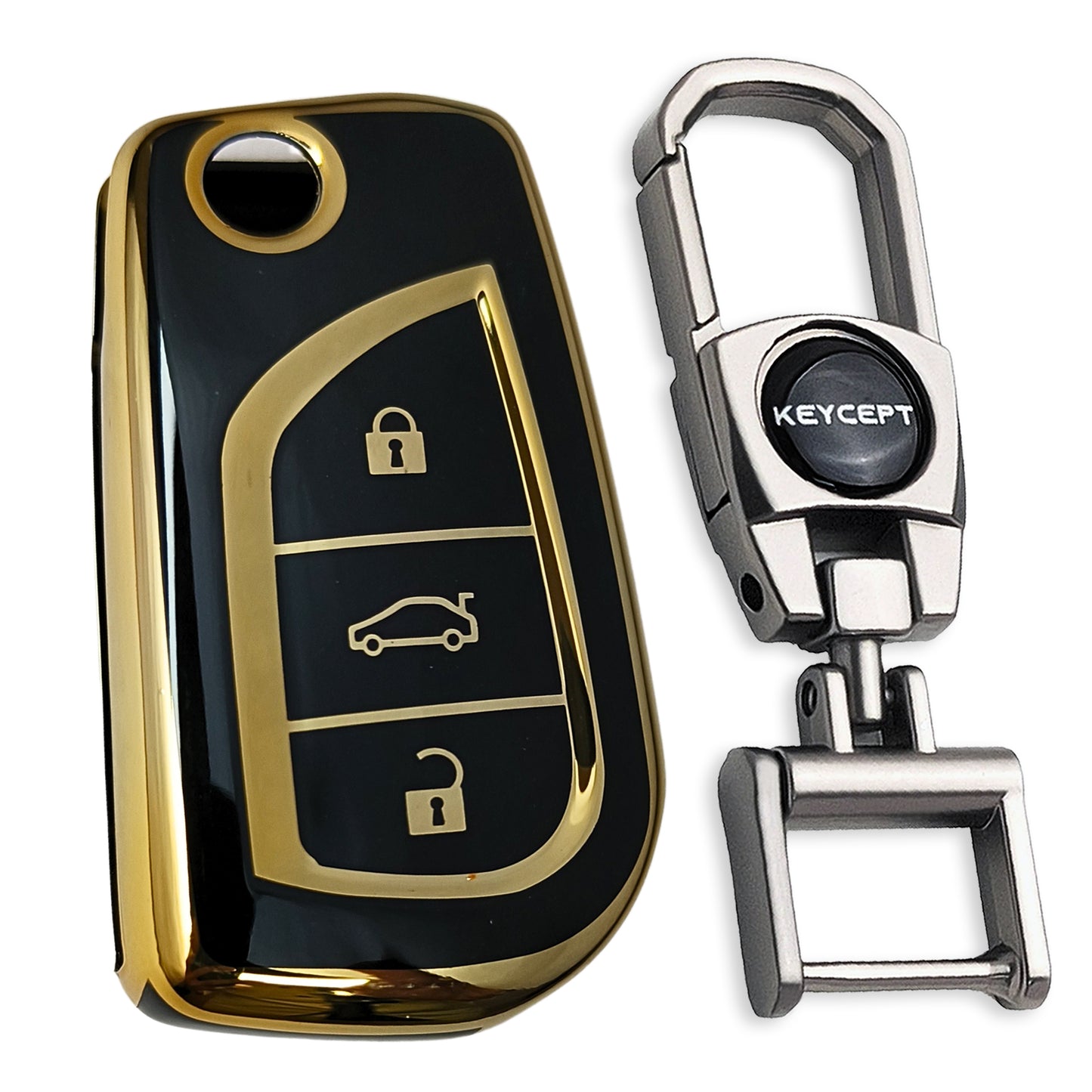 Toyota Gold Line TPU Key Cover with Keychain (Type 2)