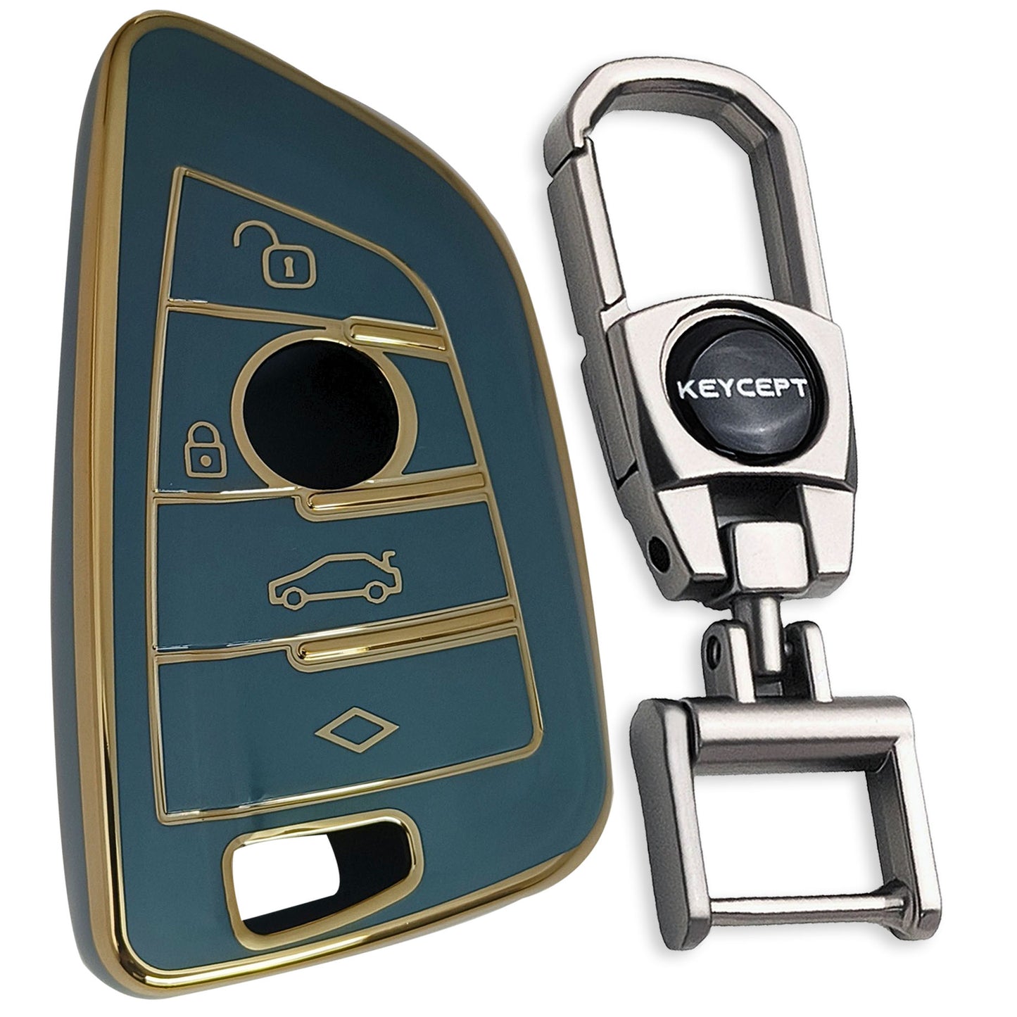 BMW Gold Line TPU Key Cover with Keychain (Type 2)