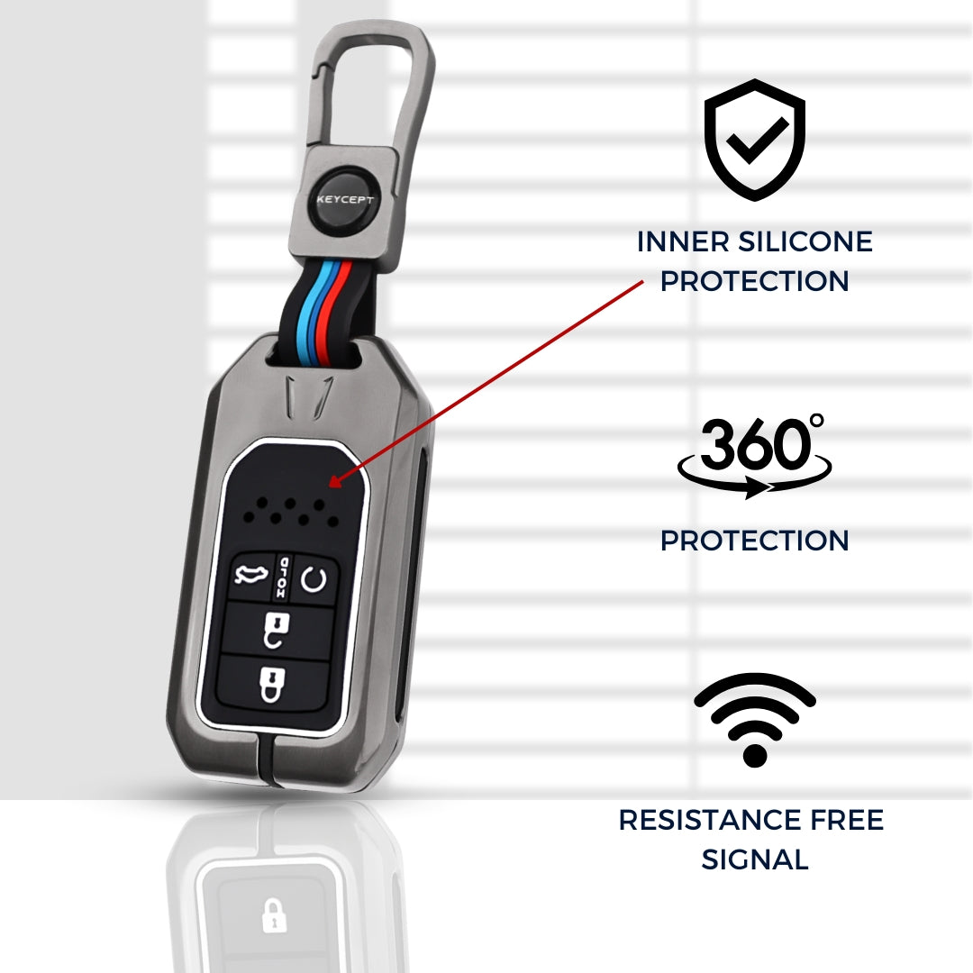 Honda Metal Alloy Key Cover with Keychain (Type M1)