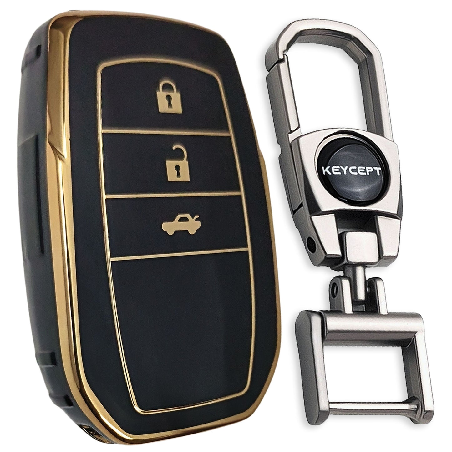 Toyota Gold Line TPU Key Cover with Keychain (Type 2)