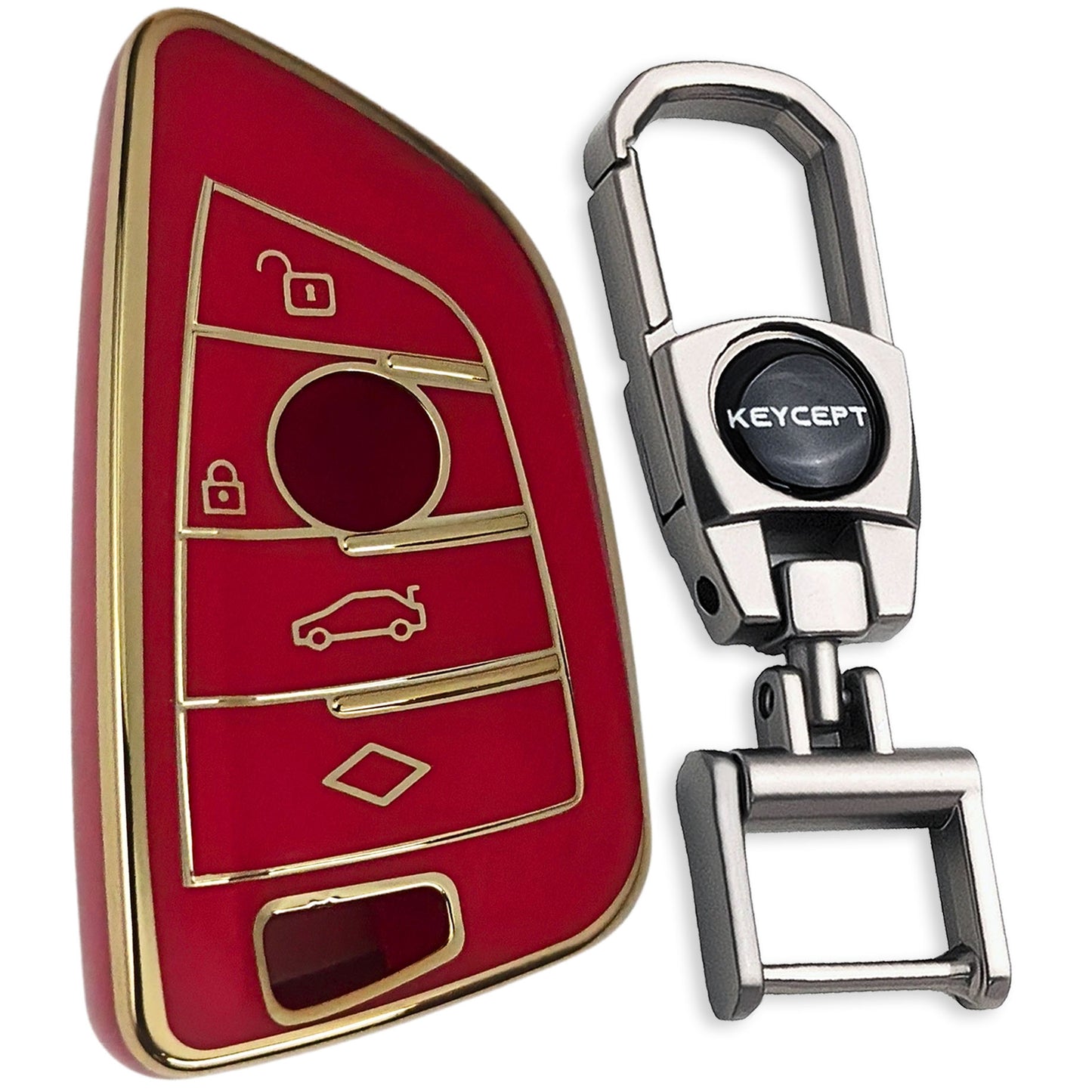 BMW Gold Line TPU Key Cover with Keychain (Type 2)