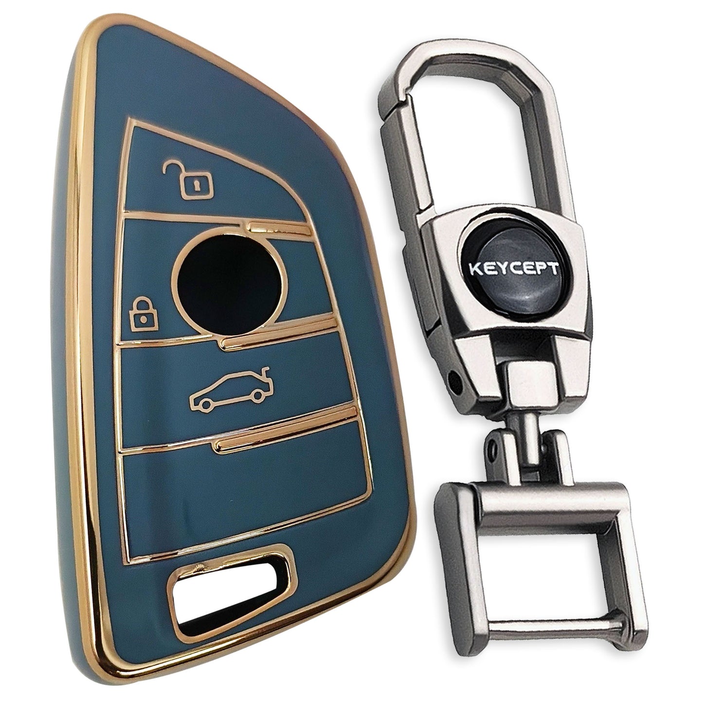 BMW Gold Line TPU Key Cover With Keychain (Type 2)