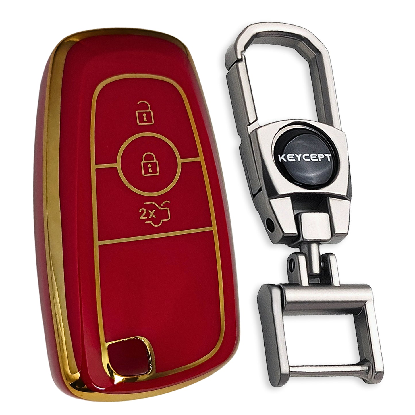 Ford Gold Line TPU Key Cover with Keychain (Type 2)