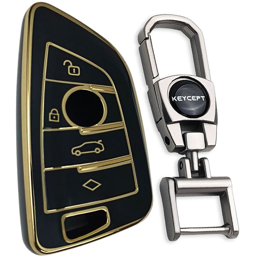 BMW Gold Line TPU Key Cover with Keychain (Type 2)