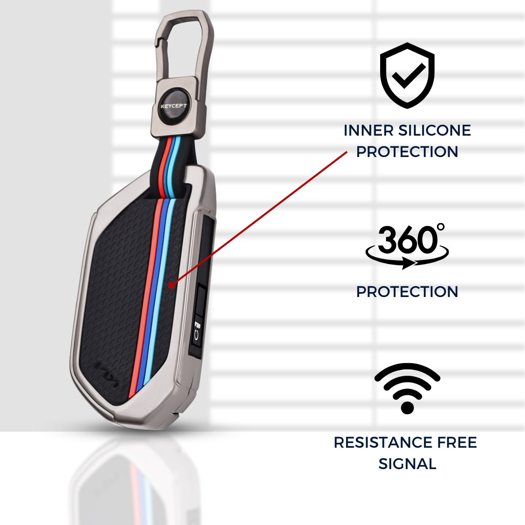 Kia Metal Alloy Key Cover with Keychain (Type M1)