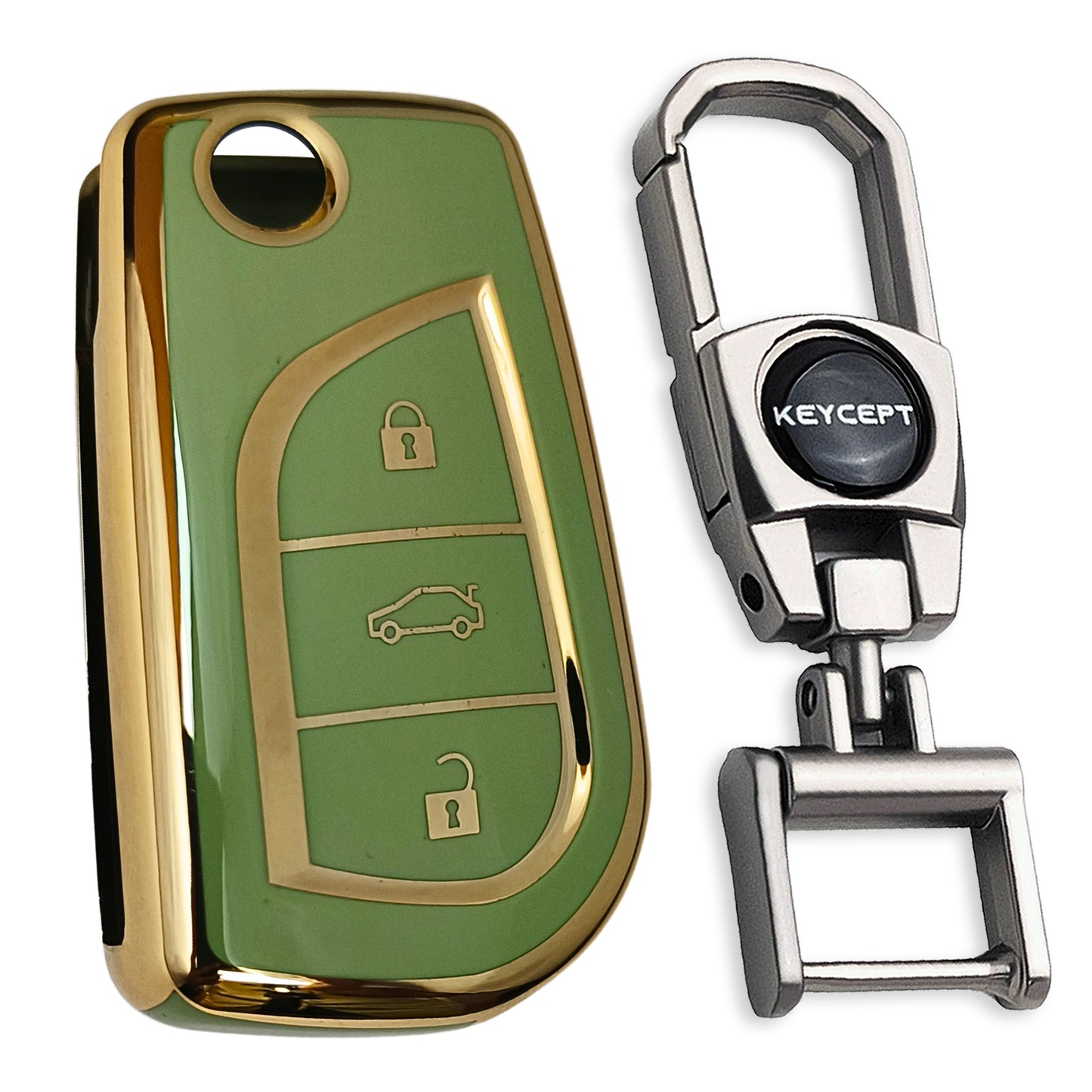 Toyota Gold Line TPU Key Cover with Keychain (Type 2)