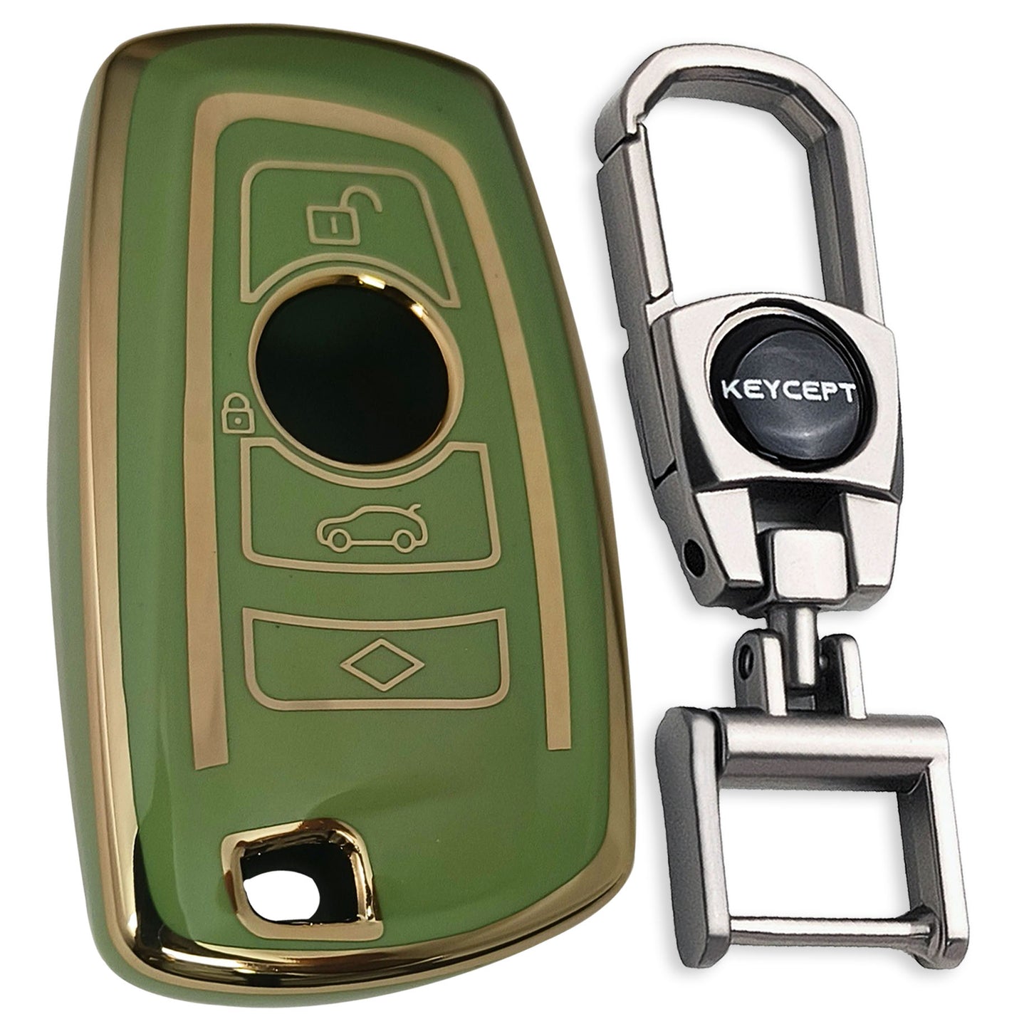 BMW Gold Line TPU Key Cover with Keychain (Type 2)