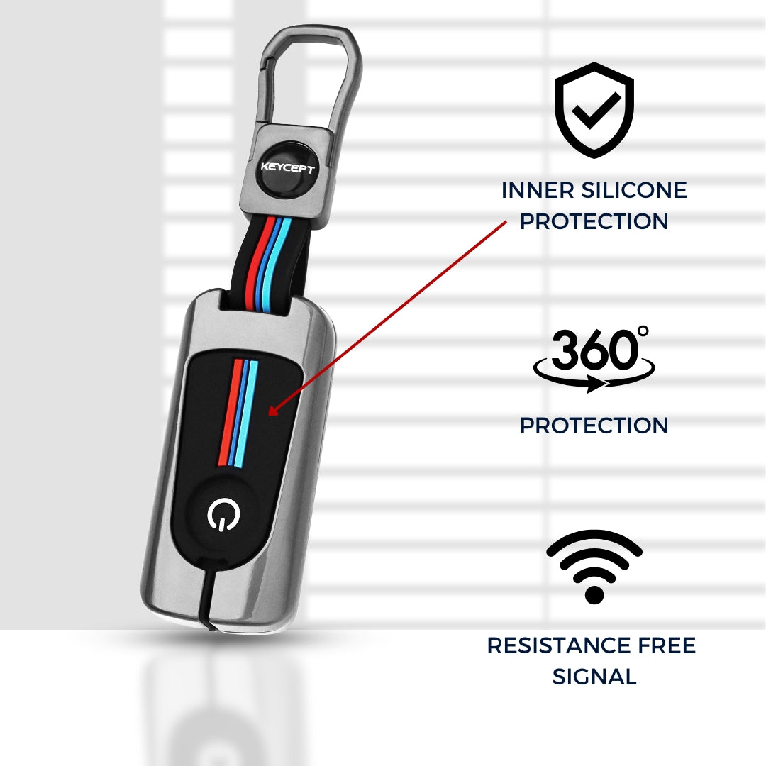 Keycept Metal Alloy Car Key Cover for Yamaha Aerox key with keychain (Type M1)