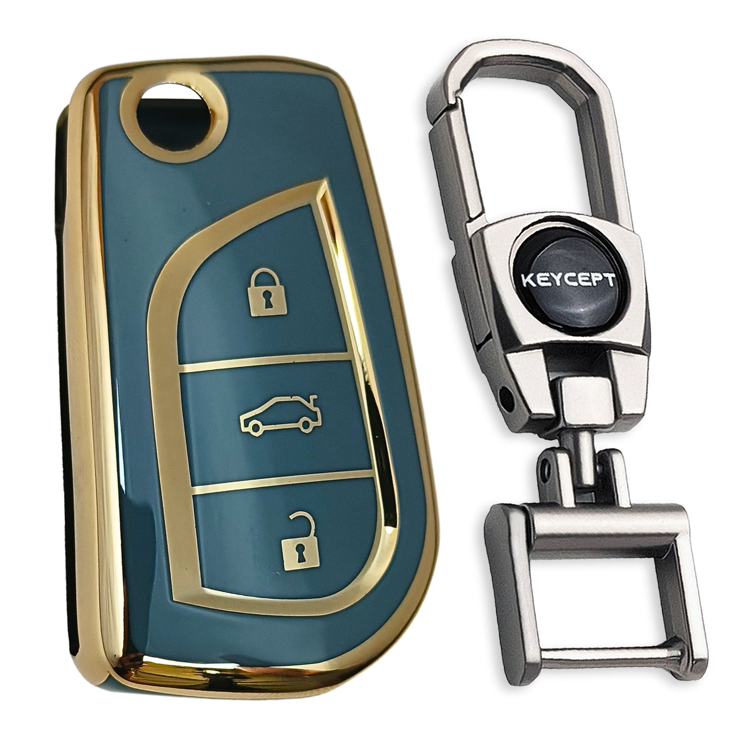 Toyota Gold Line TPU Key Cover with Keychain (Type 2)