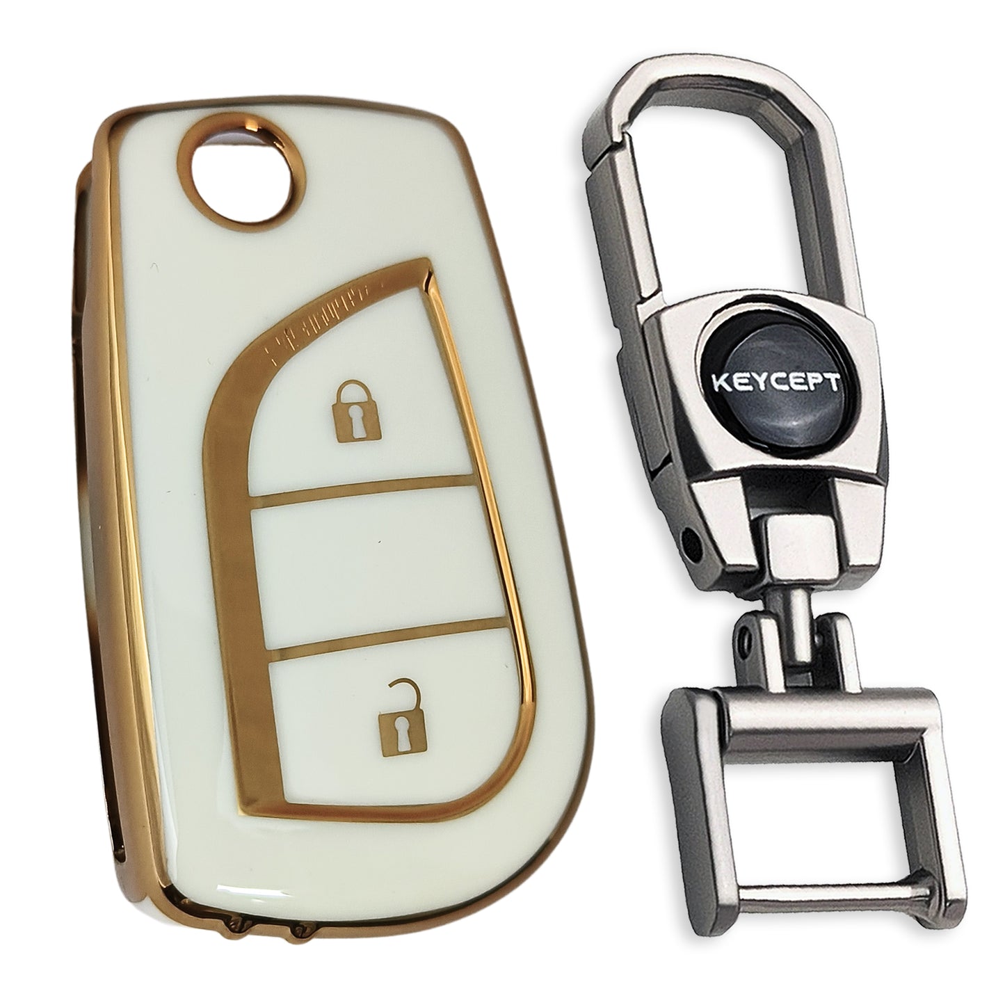 Toyota Gold Line TPU Key Cover with Keychain (Type 2)