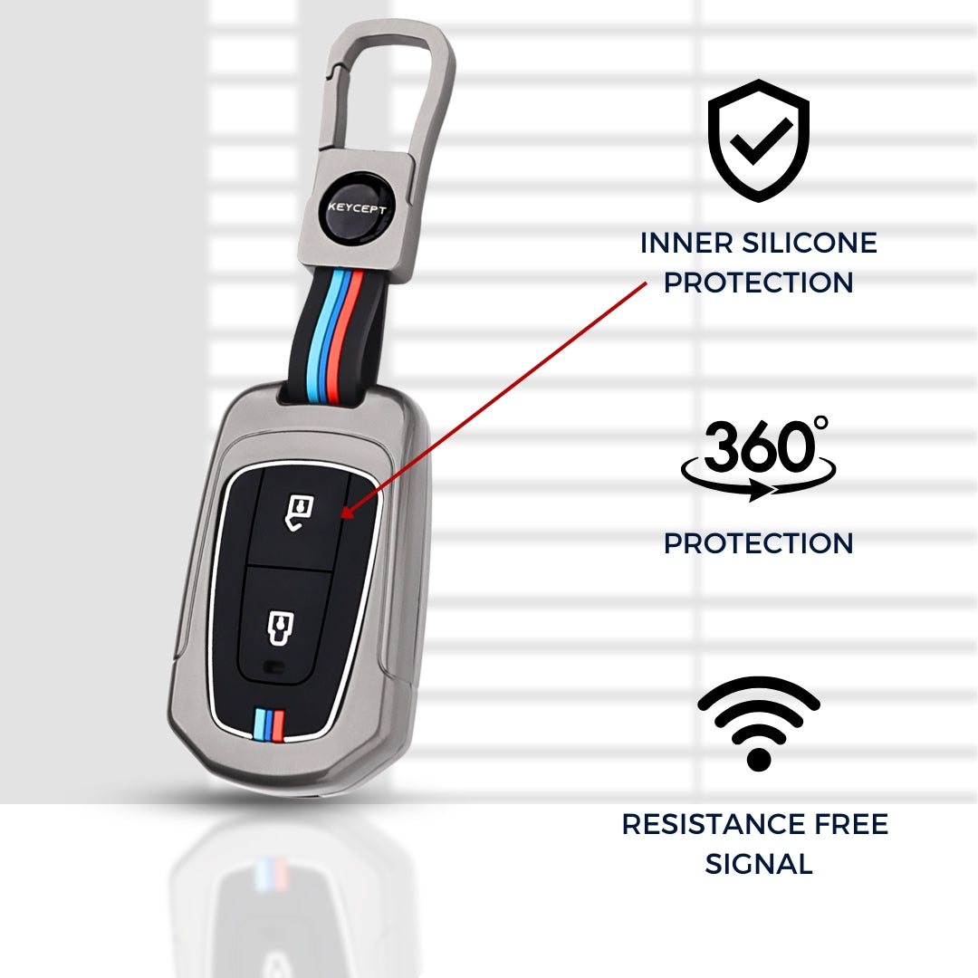 Tata Metal Alloy Key Cover with Keychain (Type M1).