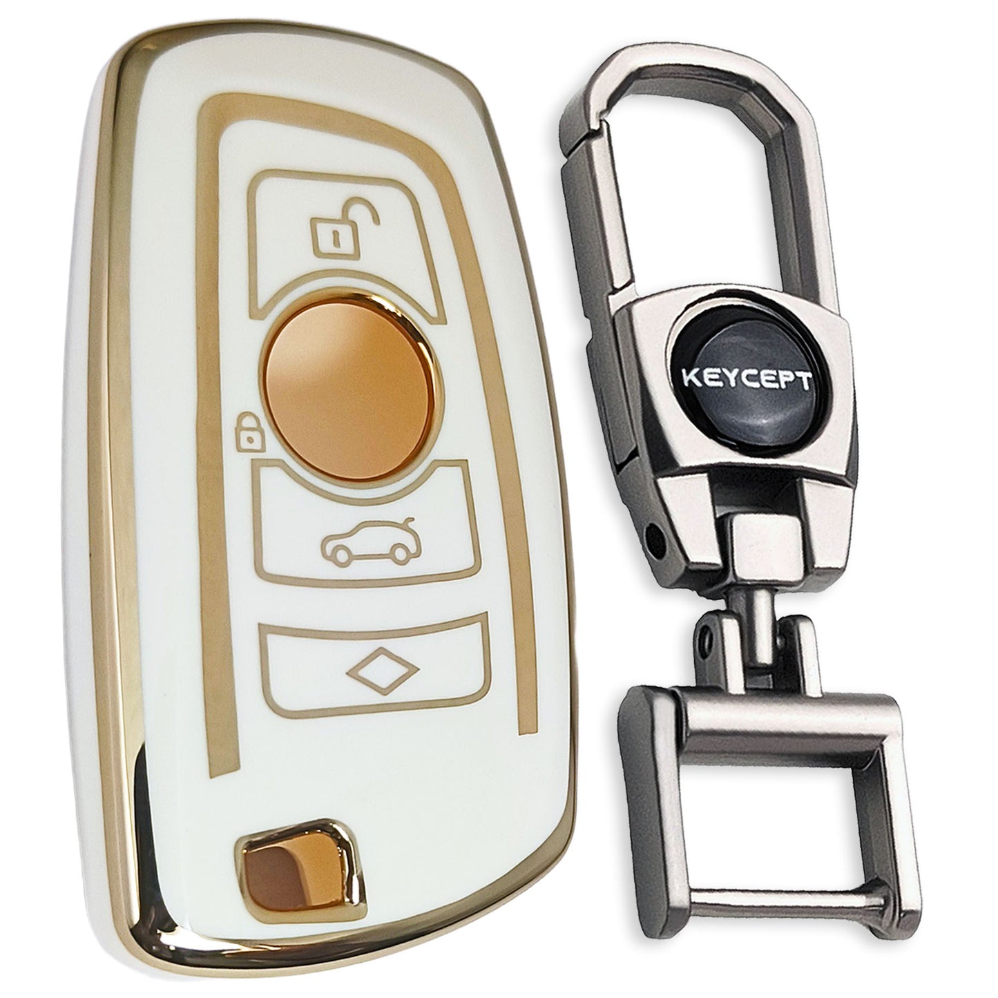 BMW Gold Line TPU Key Cover with Keychain (Type 2)